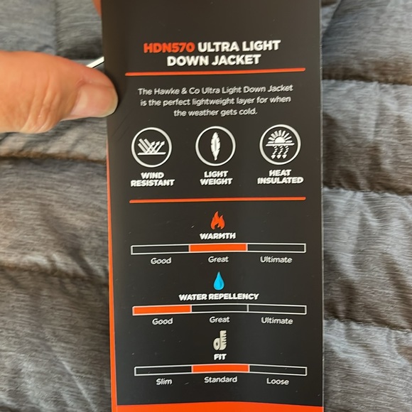 Hawke & Co. sport packable ultralight gray down jacket size extra large - Picture 8 of 11